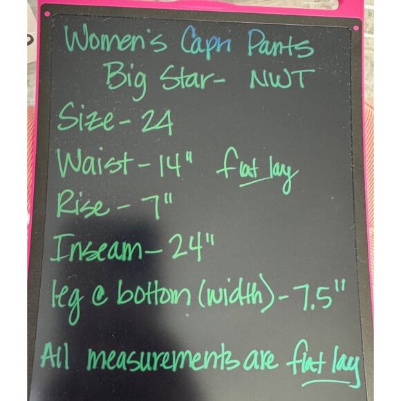 Womens Capri Pants Big Star NWT Size 24 Beige Cotton Blend Beach - Picture 10 of 11